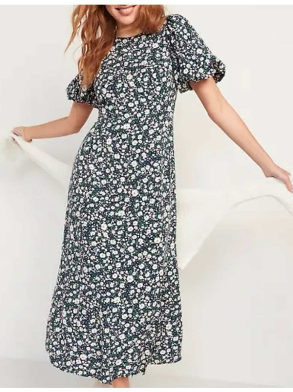 Old Navy Women’s Floral Puff-Sleeve Maxi Shift Dress